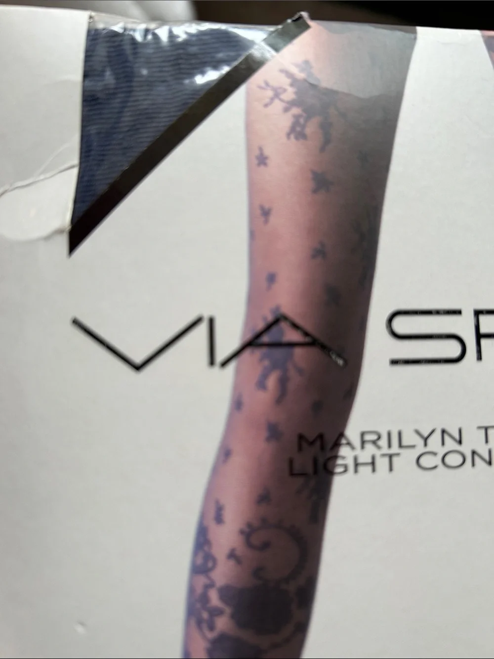 ⭐️ NWT!⭐️Via Spiga Cobalt Blue Floral Marilyn Tights. Light Control Sheers. A/B - Picture 8 of 8